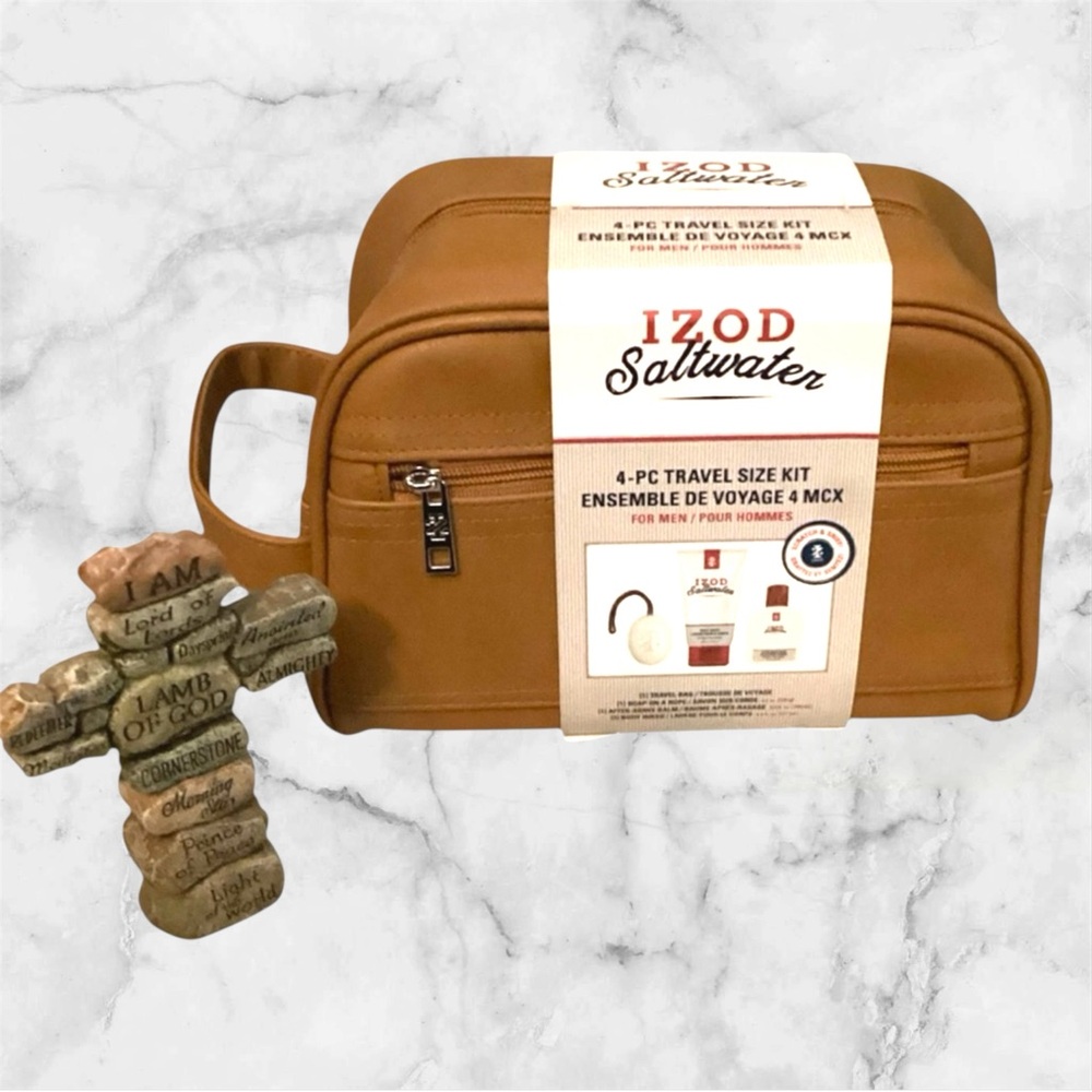 Izod Tan Toiletry Bag Classic Dopp Kit